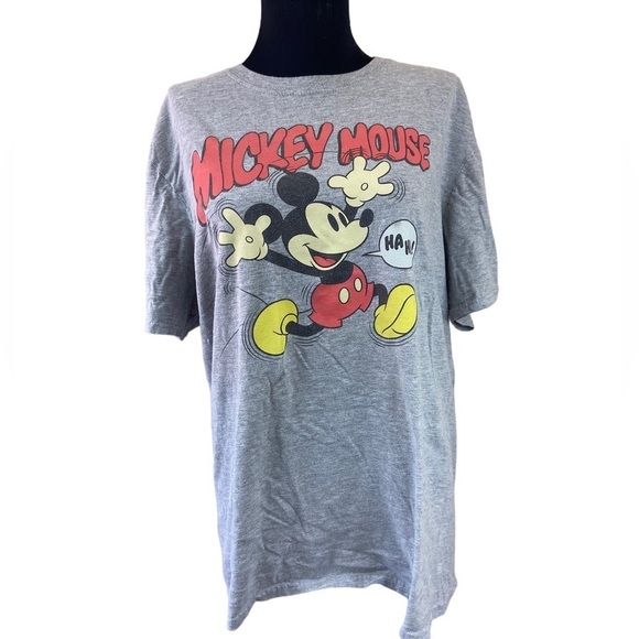 Disney Mickey Mouse Gray T-Shirt Size Large - Picture 4 of 8